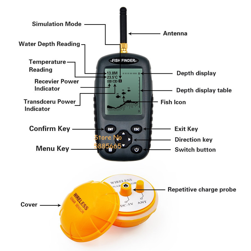 Sonda de Pesca Inteligente Por - Fishing Boat Depth Finder avaliação e preço